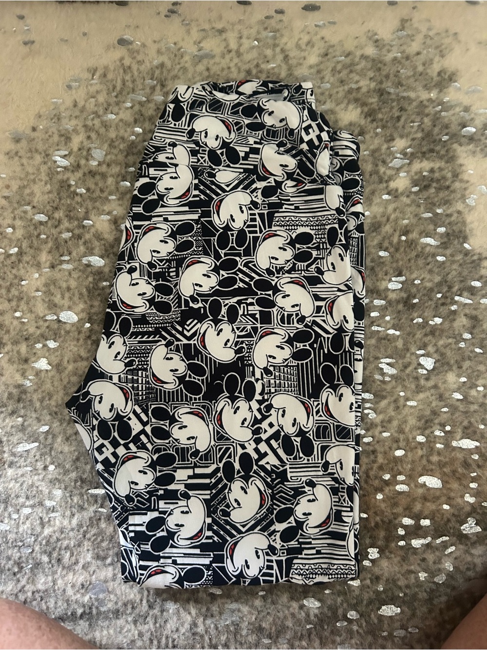 LuLaRoe Black & White Character Print Kids Leggings